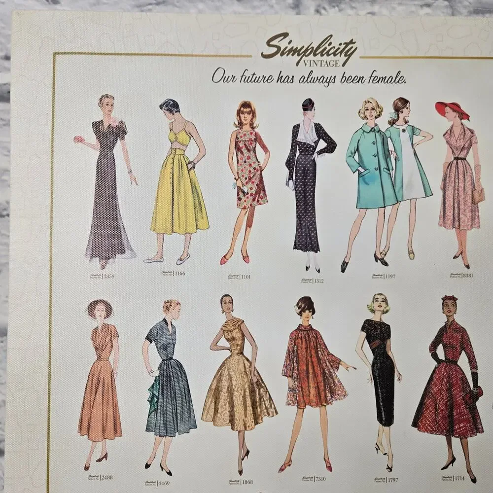 Simplicity Vintage Patterns Canvas Artwork Our Future Has Always Been Female